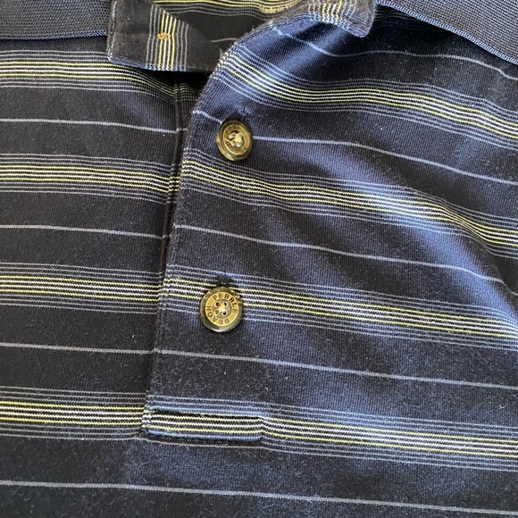 PEBBLE BEACH performance golf polo⛳️like NEW! Navy with stripes- fabric travels! - Picture 7 of 8